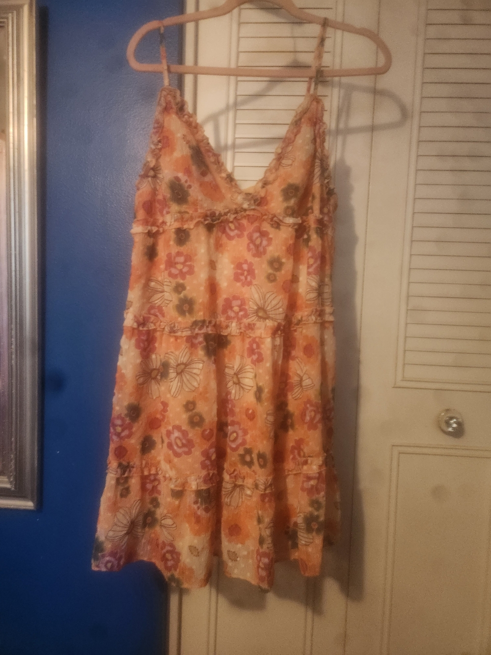 wild fable Yellow Floral Tiered Spaghetti Strap Dress